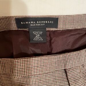 Banana Republic Martin stretchy wool pants tweed like houndstooth 2P
